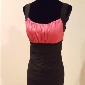 Pink and Black Mid-Thigh Dress